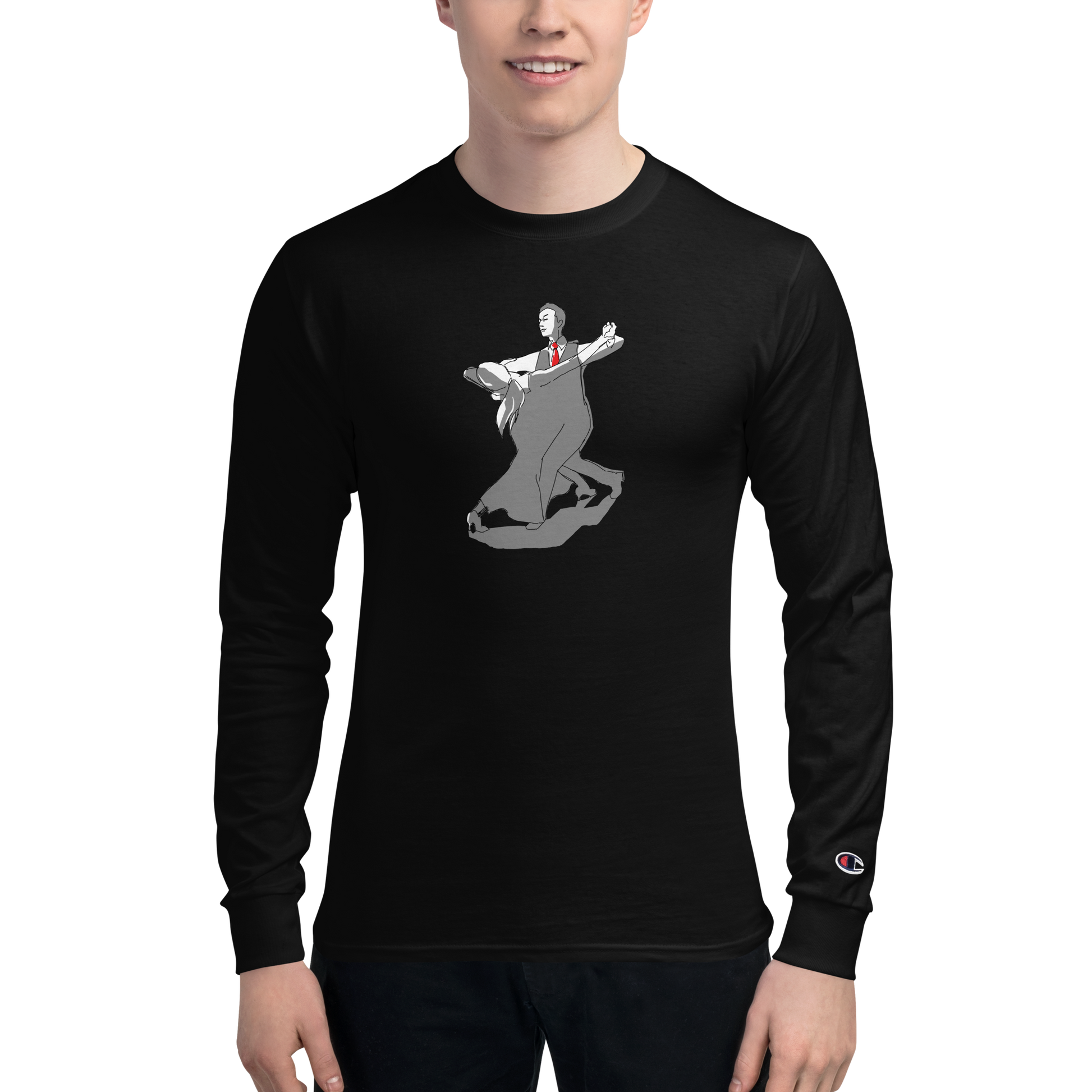 Contra Check grey - Men's Champion Long Sleeve Shirt