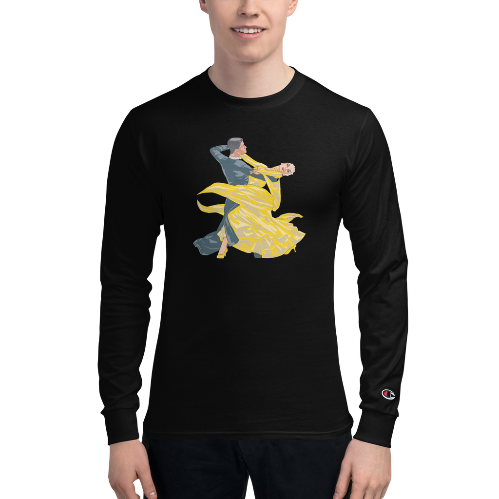 Yellow Contracheck - Men's Champion Long Sleeve Shirt
