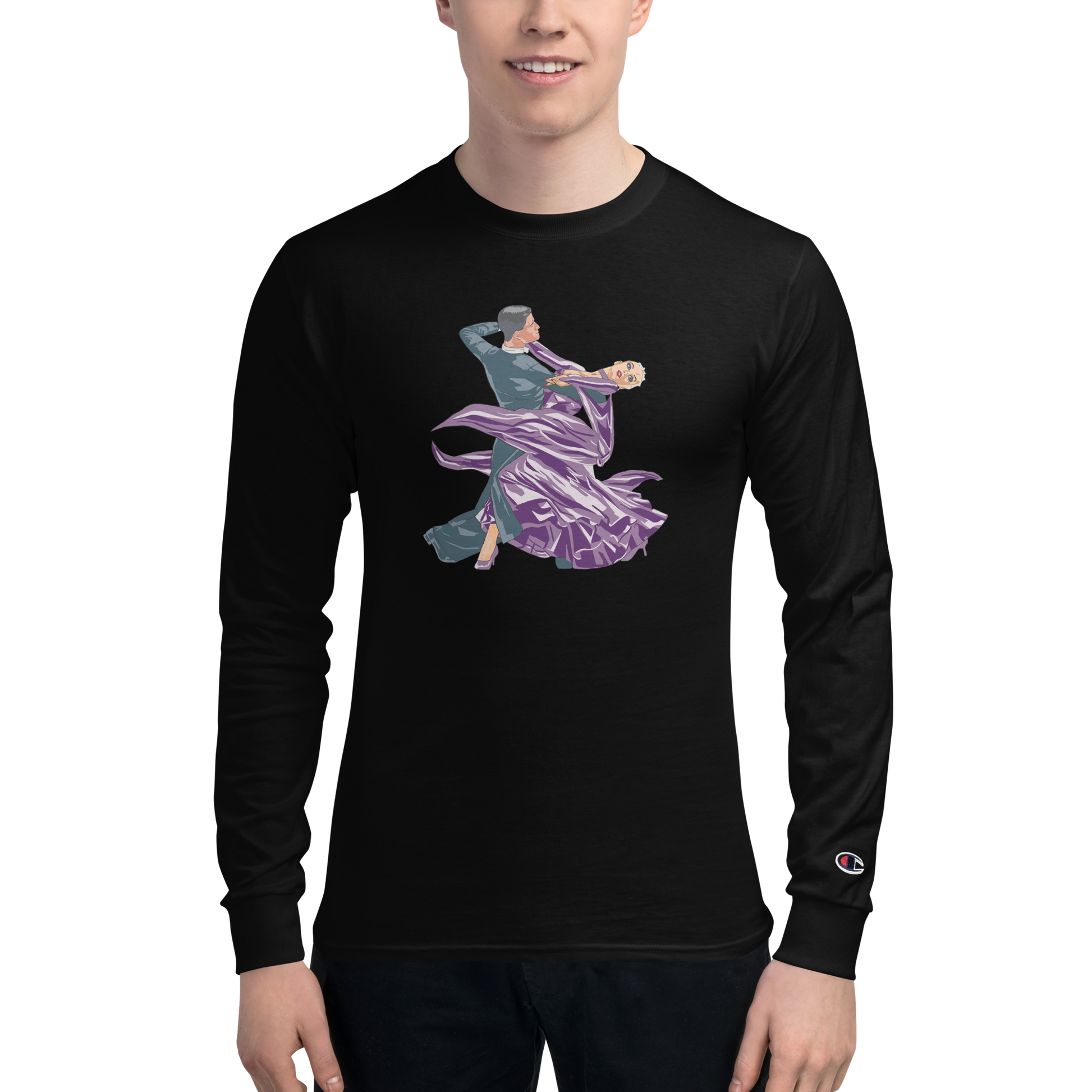 Violet Contracheck - Men's Champion Long Sleeve Shirt