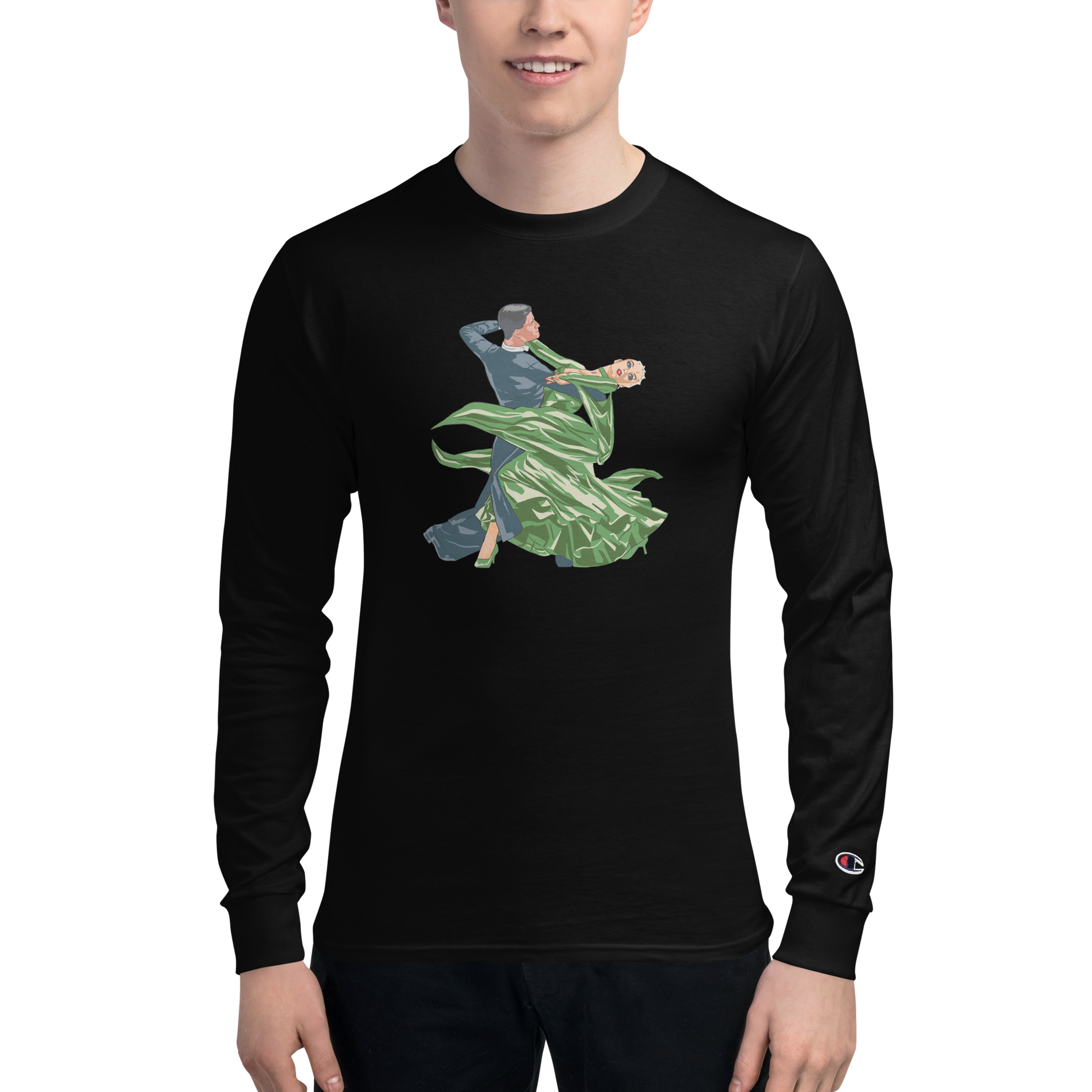 Green Contracheck - Men's Champion Long Sleeve Shirt