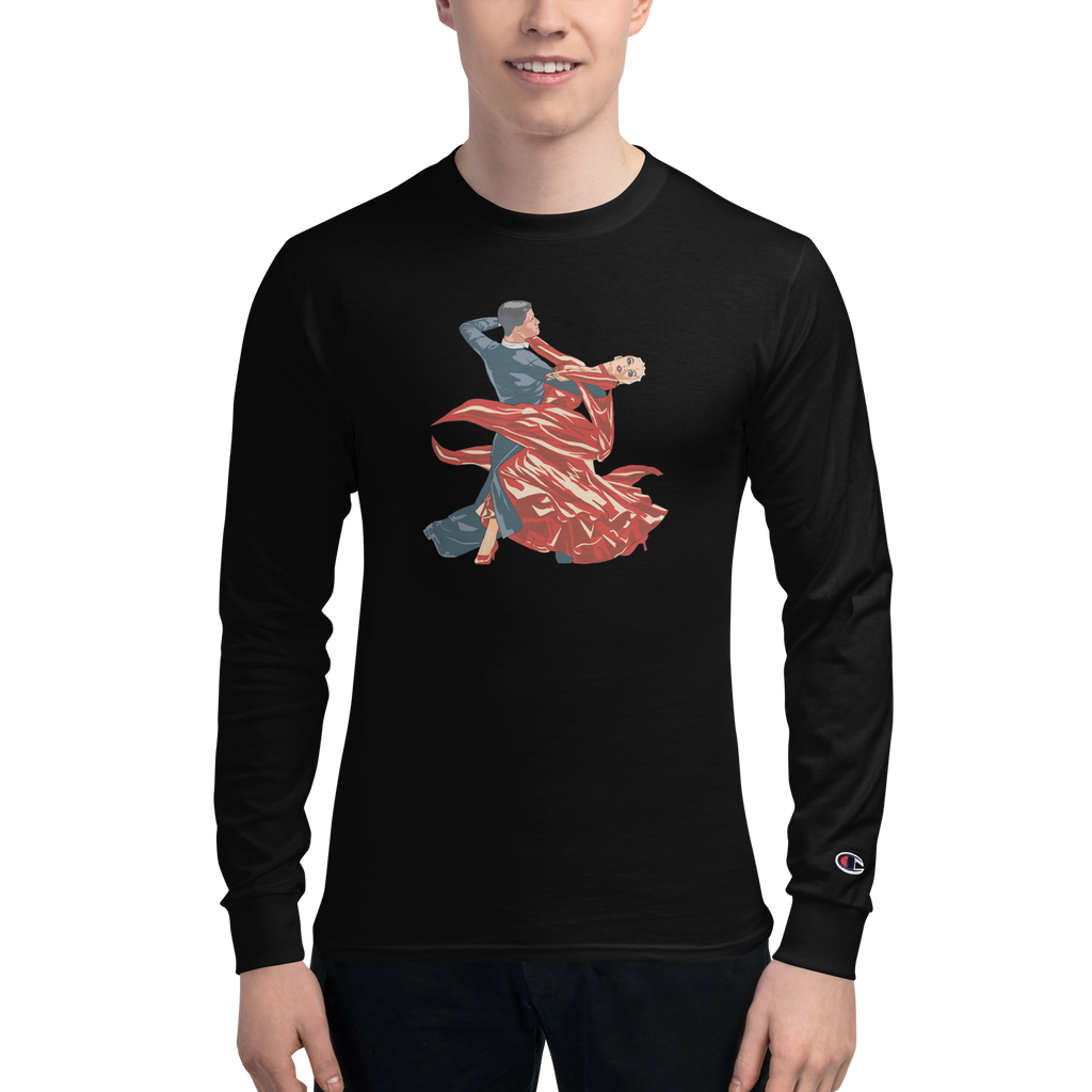 Red Contracheck - Men's Champion Long Sleeve Shirt