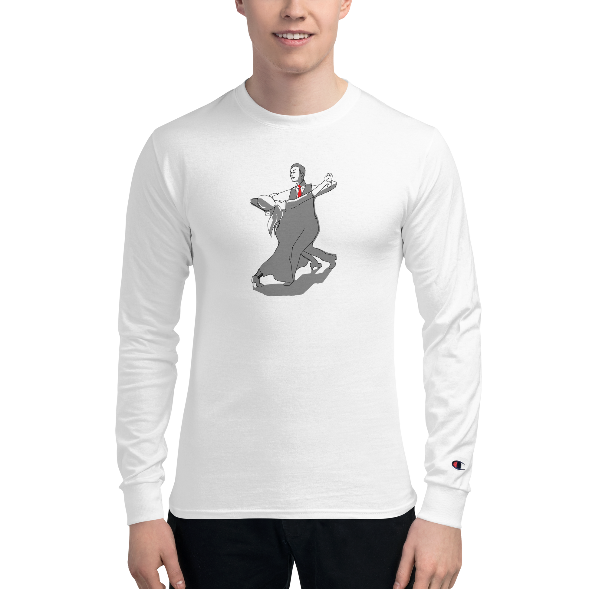 Contra Check grey - Men's Champion Long Sleeve Shirt