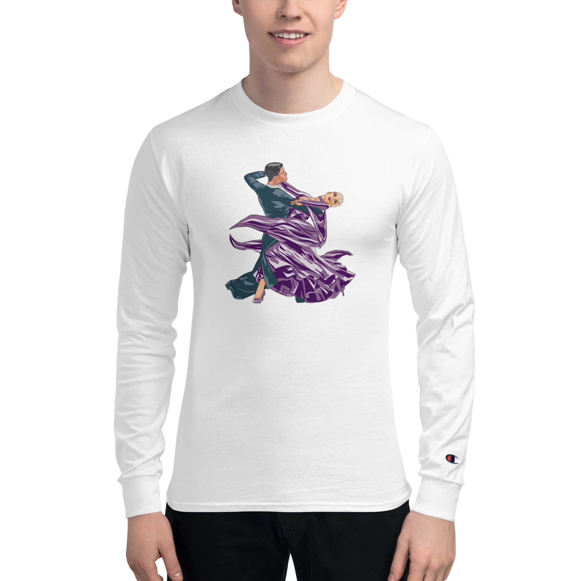 Violet Contracheck - Men's Champion Long Sleeve Shirt