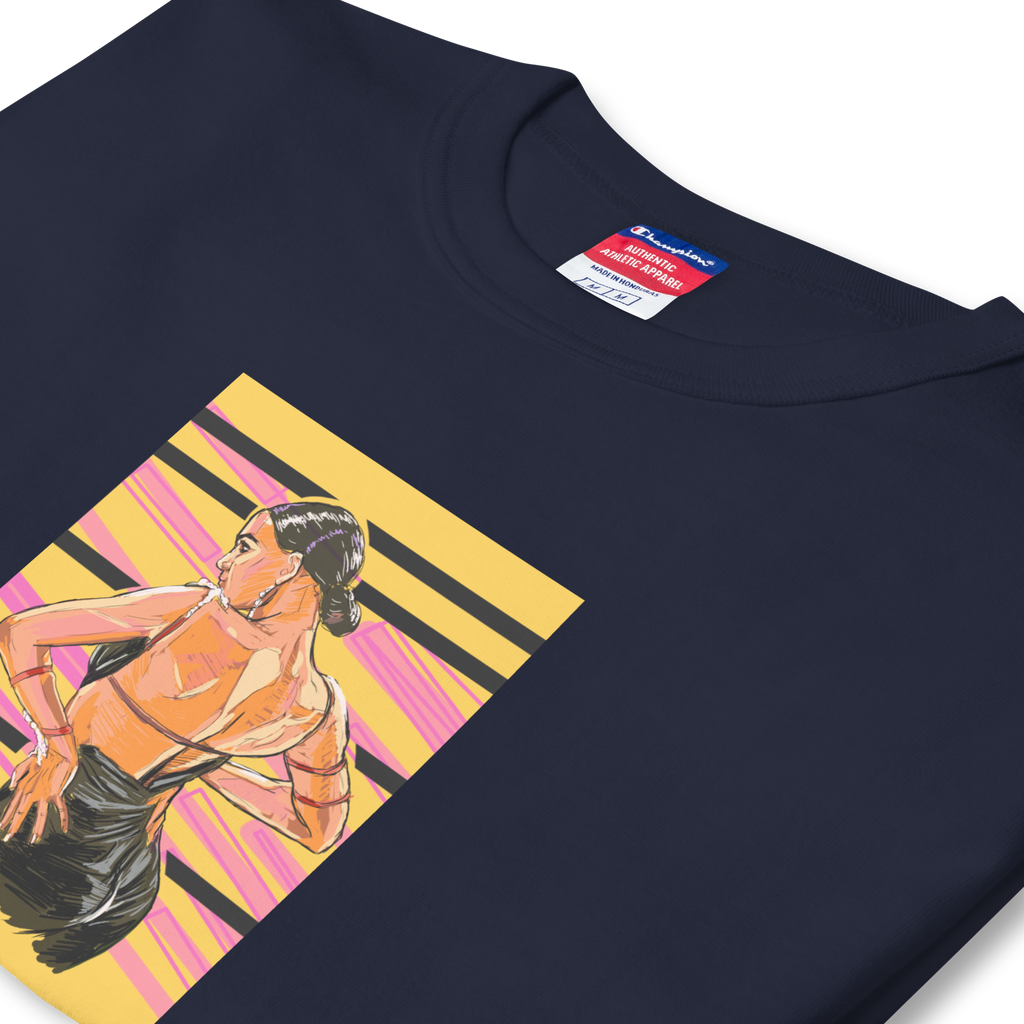 Lady Latin Yellow Background -Men's Champion T-Shirt