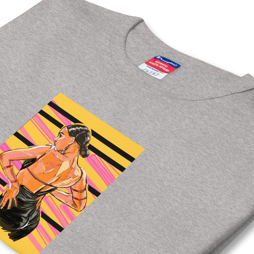 Lady Latin Yellow Background -Men's Champion T-Shirt