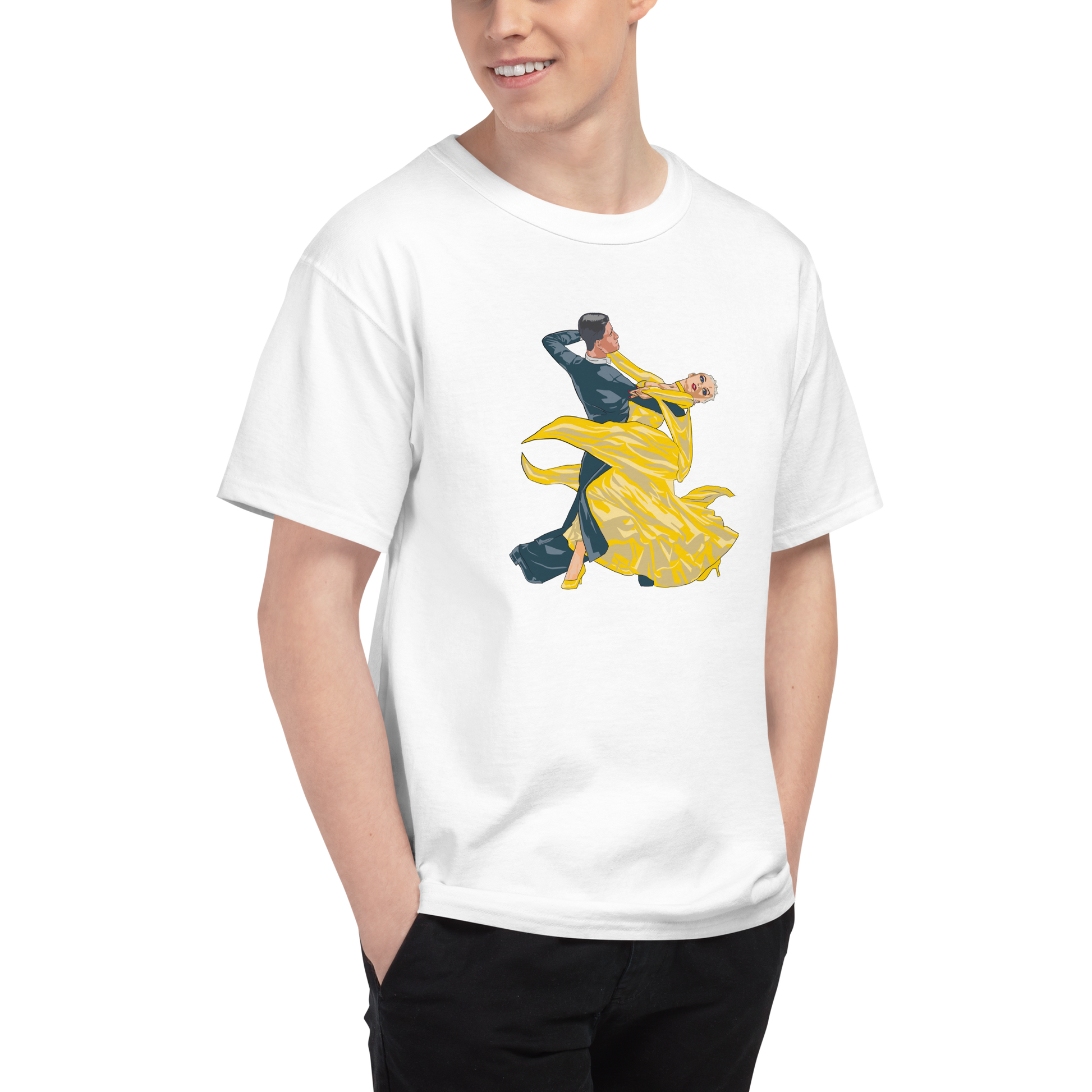 Yellow Contracheck - Men's Champion T-Shirt