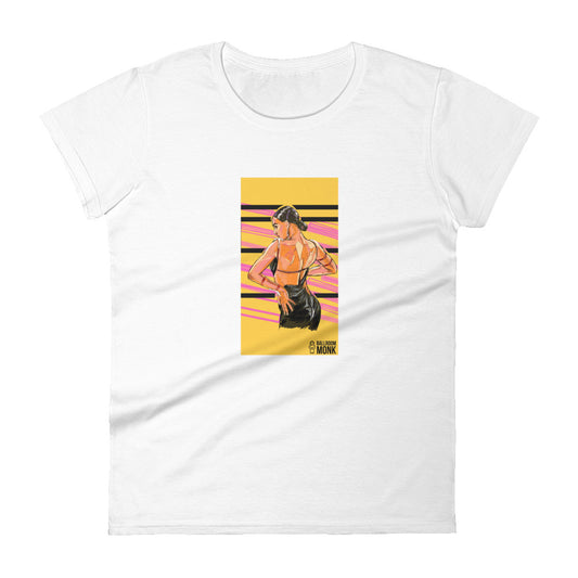 Lady Latin Yellow Background -Lady T-Shirt
